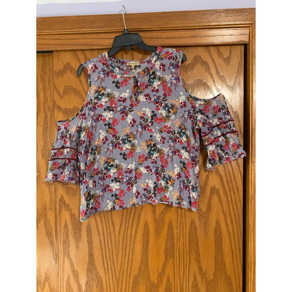 Democracy Cold Shoulder Blouse (Juniors Plus Size)